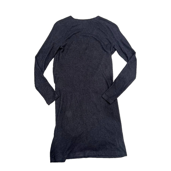 Free People Long sleeve Woven Deep V Neck Tie Black Dress Medium A003222 - Picture 7 of 8